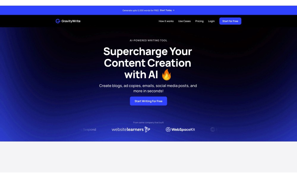 GravityWrite: Top AI Writer, Content Generator & Assistant