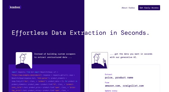 Kadoa | AI Web Scraper