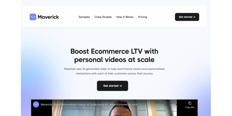 Maverick - AI Generated Personalized Videos at Scale | Ecommerce Video Marketing