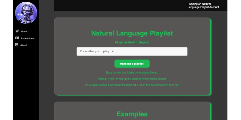 Natural Language Playlist