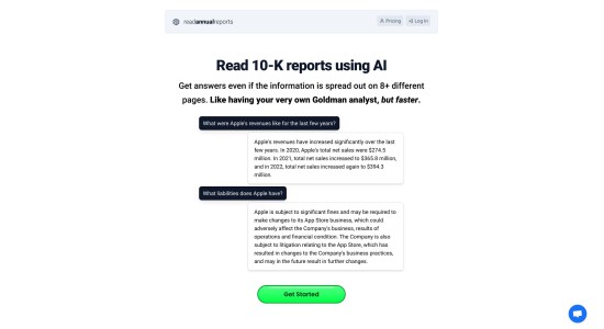 Read 10-K reports using AI