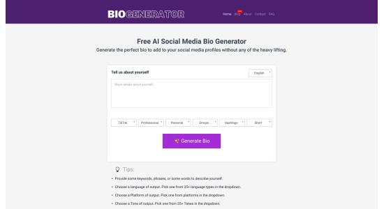 Social Media Bio Generator