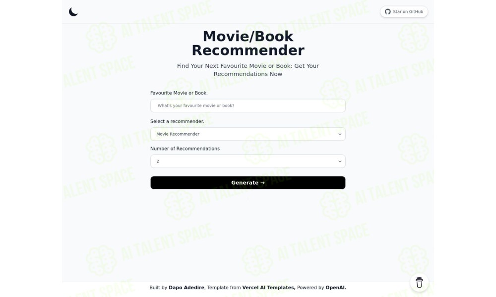 Movie & Book Recommender - Image 1